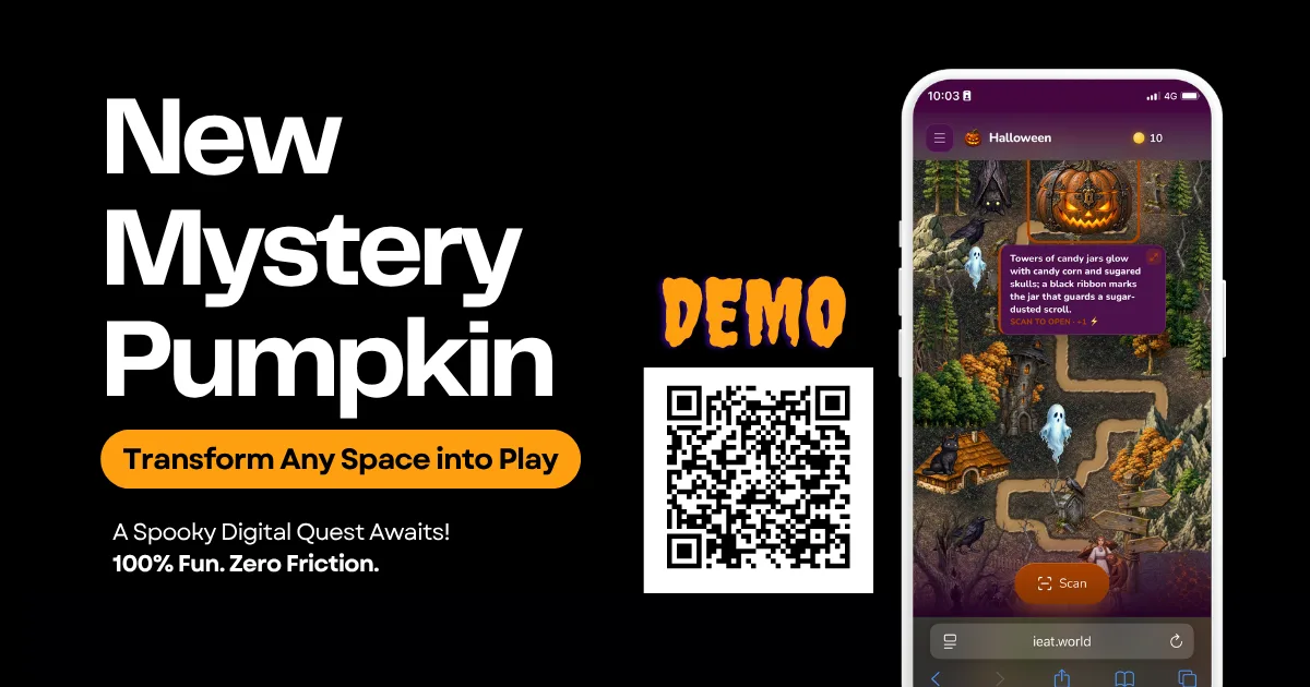 New Mystery Pumpkin — transform any space into play. A spooky digital quest awaits, 100% fun, zero friction.